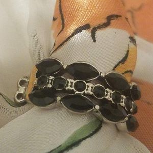 Paparazzi Ladies black and Silver ring